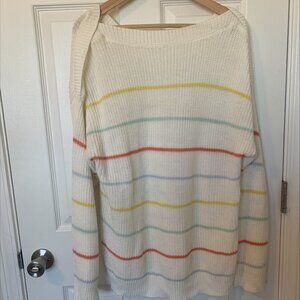 oversized pastel striped sweater